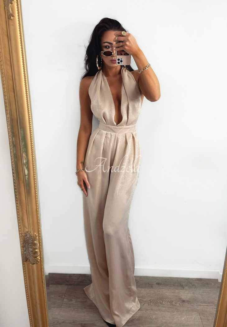 Langer Satin-Overall La Milla Your Evening Beige