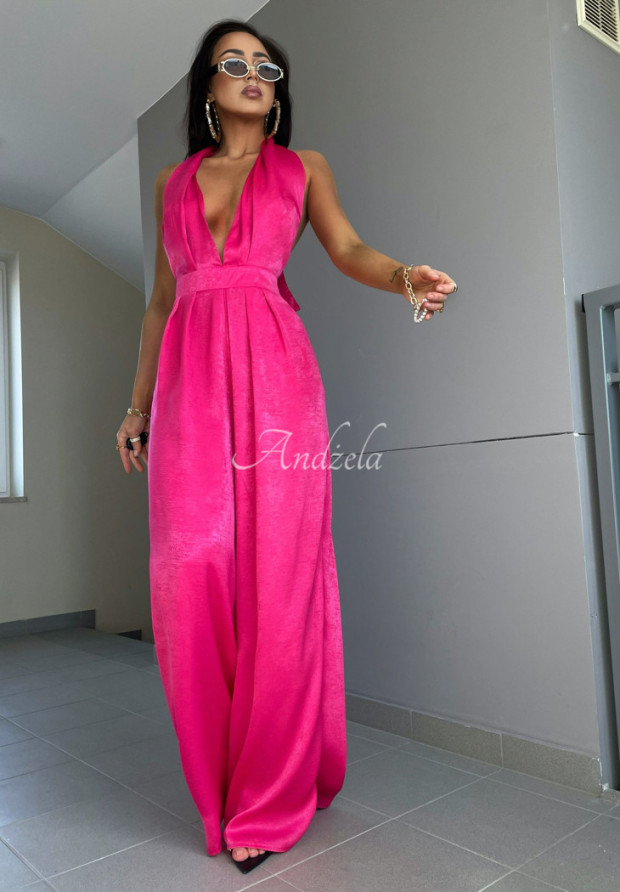 Langer Satin-Overall La Milla Your Evening Rosa