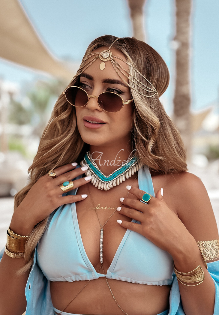 Handmade shell necklace Bali turquoise