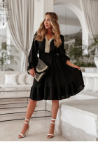 Sukienka z koronką i falbankami Sandy Sunrise czarna