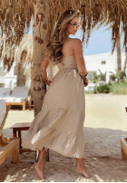 Kleid midi z falbankami Oasis Beach Bar Beige