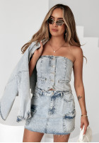 Jeans Kurzer Rock mini Sweet Embrace jasnoniebieska