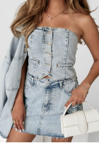 Jeans Kurzer Rock mini Sweet Embrace jasnoniebieska