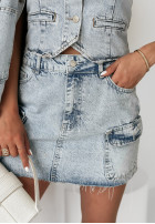 Jeans Kurzer Rock mini Sweet Embrace jasnoniebieska