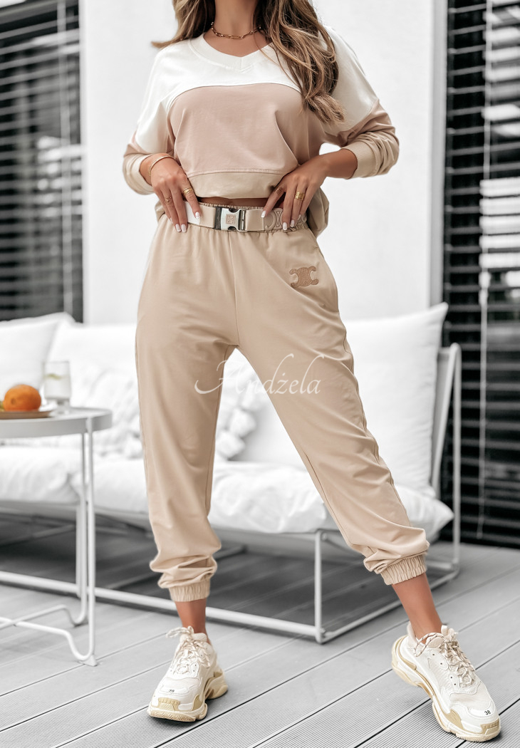 Jogginghose Sporty Chic Beige