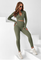 Set Bluse i Leggings Will Come To You Khaki