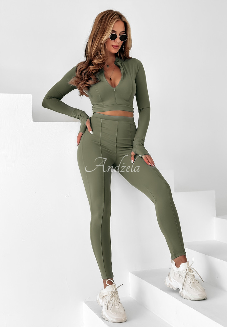 Set Bluse und Leggins Will Come To You Khaki