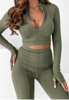 Set Bluse i Leggings Will Come To You Khaki