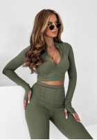 Set Bluse i Leggings Will Come To You Khaki