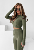 Set Bluse i Leggings Will Come To You Khaki