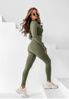 Set Bluse i Leggings Will Come To You Khaki