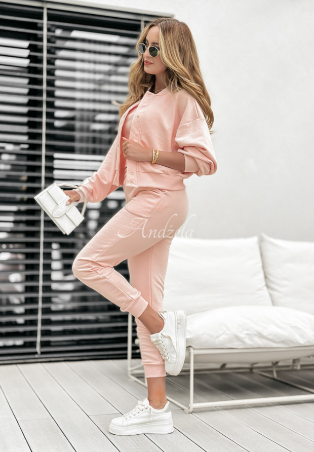 3-in-1-Set aus Sweatshirt, Oberteil und Jogginghose Disconnected Puderrosa