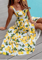 Kleid na ramiączkach w cytrynki Sour Summer biało-Gelb