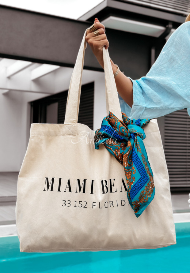 Geflochtene Tasche Miami Beach Florida Hellbeige