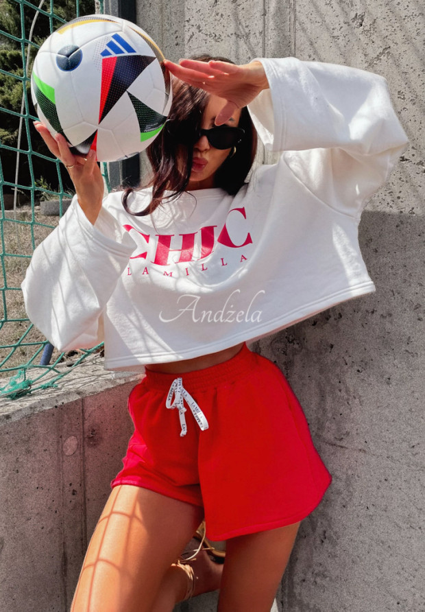 Sweatshirt mit Aufdruck La Milla Chic weiß-rot