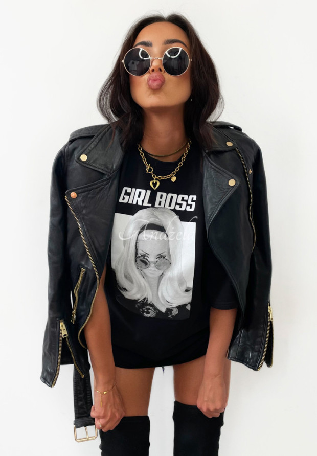 T-Shirt oversize La Milla Girl Boss Schwarz