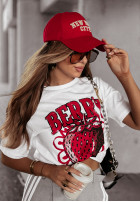 T-Shirt z nadrukiem Berry Weiß