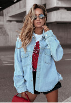 Jeans Jacke z przetarciami Life Can Be Hellblau