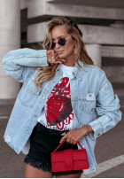 Jeans Jacke z przetarciami Life Can Be Hellblau