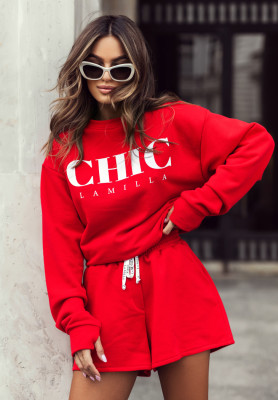 Sweatshirt La Milla Chic Classic rot-weiß