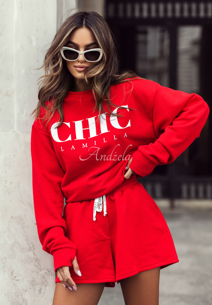 Sweatshirt La Milla Chic Classic rot-weiß