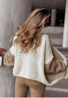 Krótki rozpinany Cardigan With Care Beige-Camel