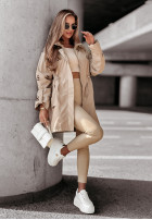 Długa Jacke parka z kapturem Autumn Breeze Beige