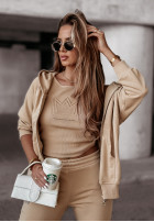 Set 3in1 Sweatshirt, Top, Hose Queen Things Beige