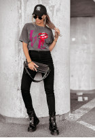 T-Shirt z nadrukiem Lovely Lips Grau