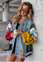 Jeans Jacke Colorful Chaos Blau