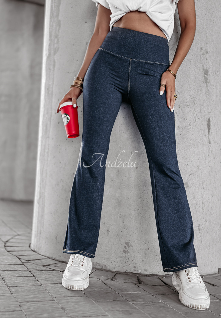 Schlaghose-Leggings aus Denim Stop Wondering dunkelblau