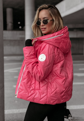 Kurze Steppjacke mit Kapuze Gentle Wind Rosa