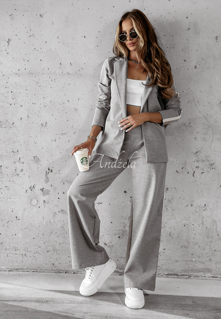 Self Respect grey ladies' sweat suit with stripes