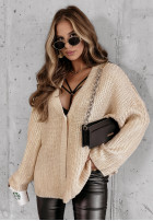 Cardigan oversize Dating Myself Beige