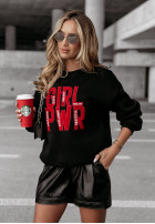 Sweatshirt z napisem Girl Power Schwarz