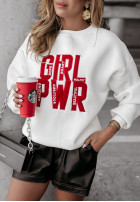 Sweatshirt z napisem Girl Power Weiß