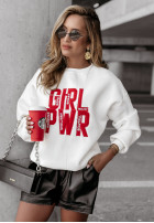 Sweatshirt z napisem Girl Power Weiß