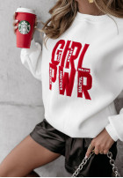 Sweatshirt z napisem Girl Power Weiß