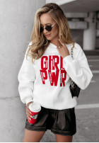 Sweatshirt z napisem Girl Power Weiß