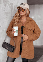 Kurze Jacke aus Lammfellimitat Absolutely Camel