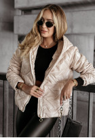 Krótka pikowana Jacke z kapturem Gentle Wind Beige