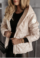 Krótka pikowana Jacke z kapturem Gentle Wind Beige