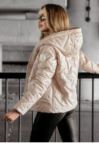 Krótka pikowana Jacke z kapturem Gentle Wind Beige