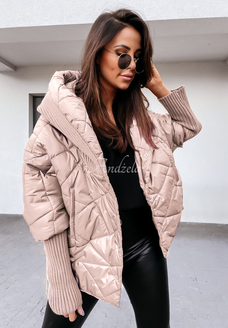 Oversize-Jacke mit Kapuze Sancha Beige