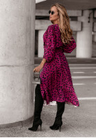 Kleid maxi w panterkę Panthera Pattern Rosa