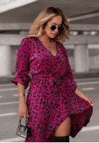 Kleid maxi w panterkę Panthera Pattern Rosa