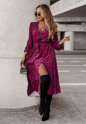 Maxikleid mit Leopardenmuster Panthera Pattern Rosa