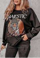 Sweatshirt z nadrukiem Majestic And Untamed Schwarz