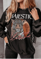 Sweatshirt z nadrukiem Majestic And Untamed Schwarz