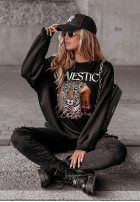 Sweatshirt z nadrukiem Majestic And Untamed Schwarz